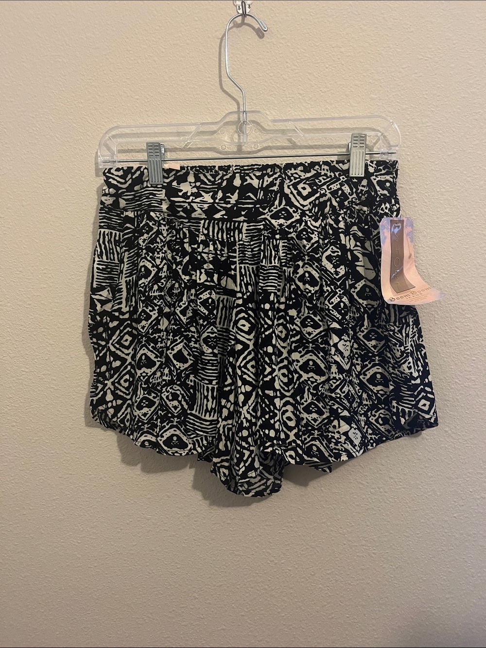Boom Boom Jeans Black & White Tribal Print High Waist Shorts